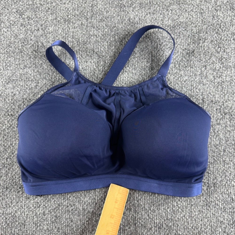 Victoria's Secret Incredible Bra Navy Blue Mesh High Neck 36DD 400166-73G